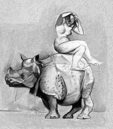 Rhino and the Nude